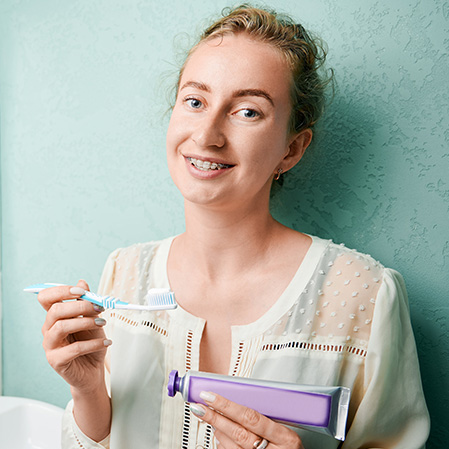 brushing and flossing